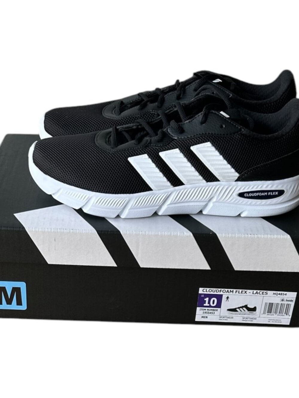 adidas Men's Cloudfoam Flex Sneaker, Black, Size 10 - Picture 7 of 7